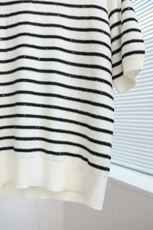 星轨|经典条纹细闪针织短袖 商品图6