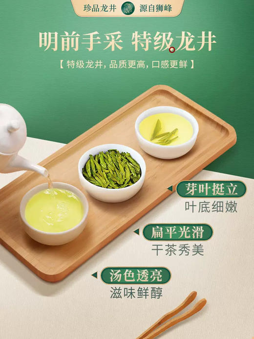 【2026年新茶现货】狮峰丨龙井茶 龙佰罐 明前手采 特级 绿茶 100g 商品图2
