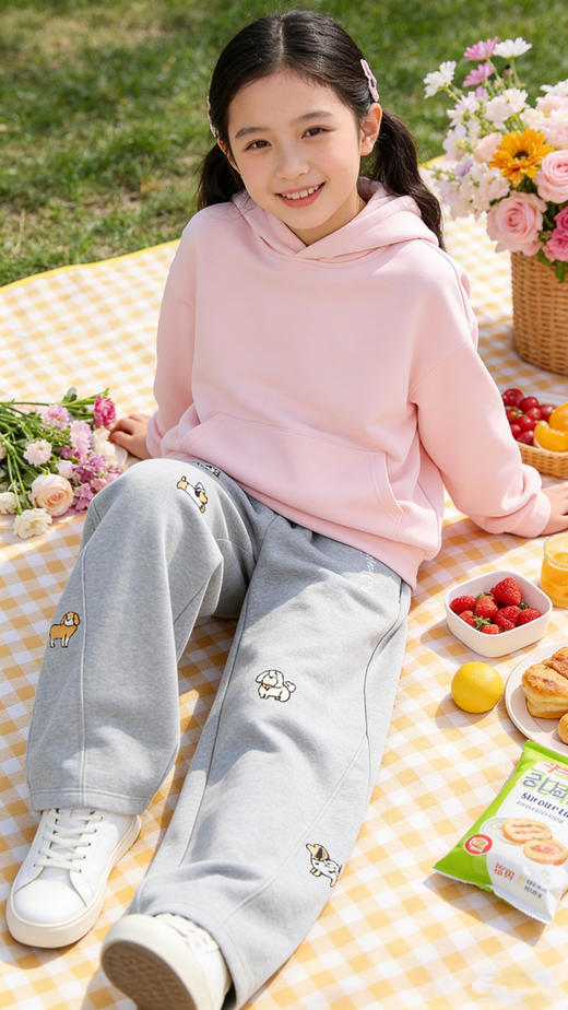 💕春日神裤上线！【西蒙日记小狗刺绣弯刀裤】☺️软糯亲肤 + 显高显瘦 + 萌趣刺绣，一条搞定娃的所有穿搭场景 商品图2