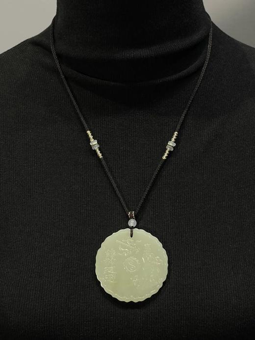 籽料白玉道教尊者与经文吊坠牌，顺丰包邮 商品图11