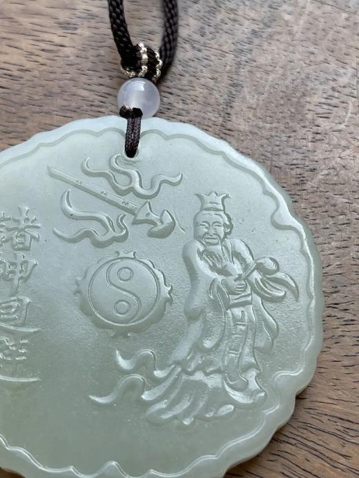 籽料白玉道教尊者与经文吊坠牌，顺丰包邮 商品图4