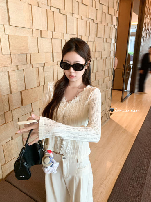 <曾小咸推荐>3.18现货秒杀 ！微信超特价！韩系蕾丝边镂空针织衫 日常129.99 立减70 秒杀59.99！！ 商品图5