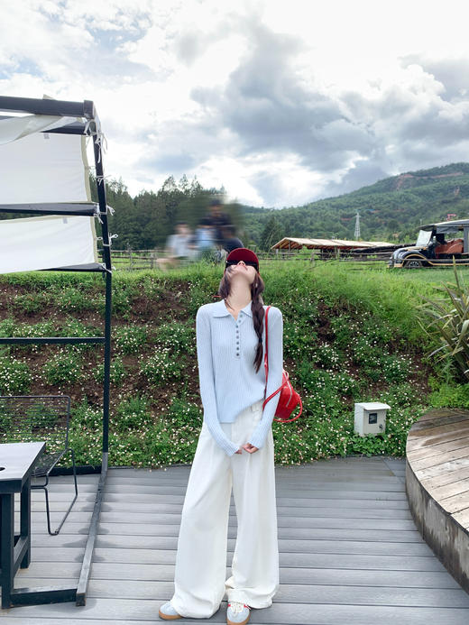 <曾小咸推荐>3.18现货秒杀 ！微信超特价！3色韩系polo领修身针织衫 日常129.99 立减50 秒杀79.99！！ 商品图12