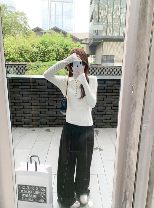 <曾小咸推荐>3.18现货秒杀 ！微信超特价！3色韩系polo领修身针织衫 日常129.99 立减50 秒杀79.99！！ 商品图6