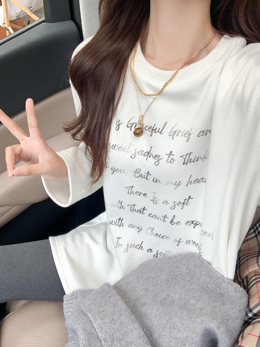 <曾小咸推荐>3.18现货秒杀 ！微信超特价！加绒印花设计长袖T恤 日常119.99 立减50 秒杀69.99！！ 商品图8