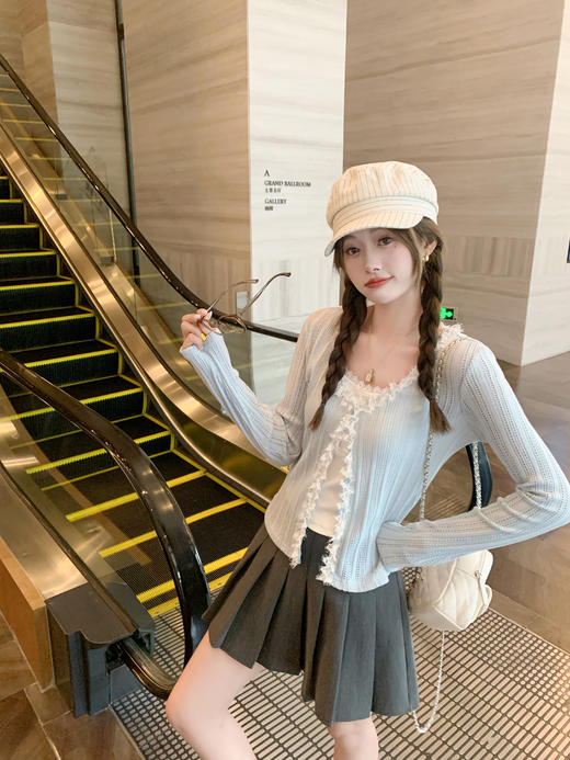 <曾小咸推荐>3.18现货秒杀 ！微信超特价！韩系蕾丝边镂空针织衫 日常129.99 立减70 秒杀59.99！！ 商品图10