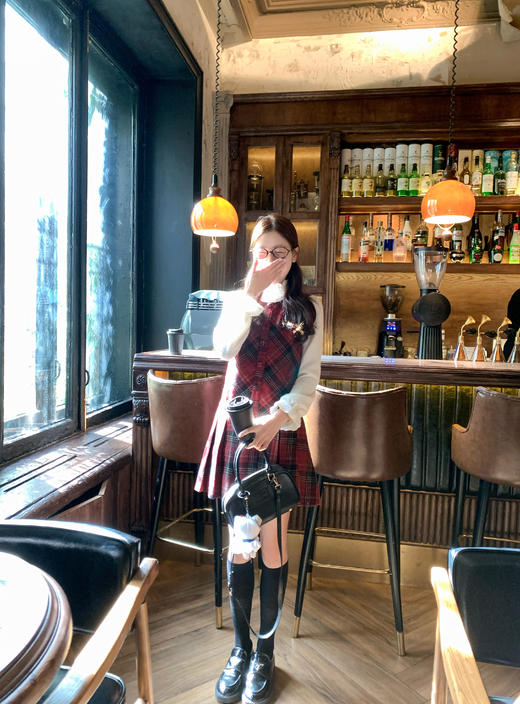 <曾小咸推荐>3.18现货秒杀 ！微信超特价！韩系红格子背心连衣裙 日常209.99 立减120 秒杀89.99！！ 商品图11