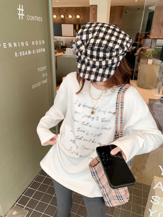 <曾小咸推荐>3.18现货秒杀 ！微信超特价！加绒印花设计长袖T恤 日常119.99 立减50 秒杀69.99！！ 商品图7