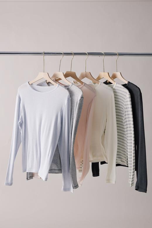 【多妈团购  蚕丝羊毛圆领长袖9977】蚕丝羊毛材质，又软又舒服，就像自己的第二层皮肤，细腻柔软|清爽透气|自然垂坠，上身慵懒休闲，气质加分-连横 商品图12