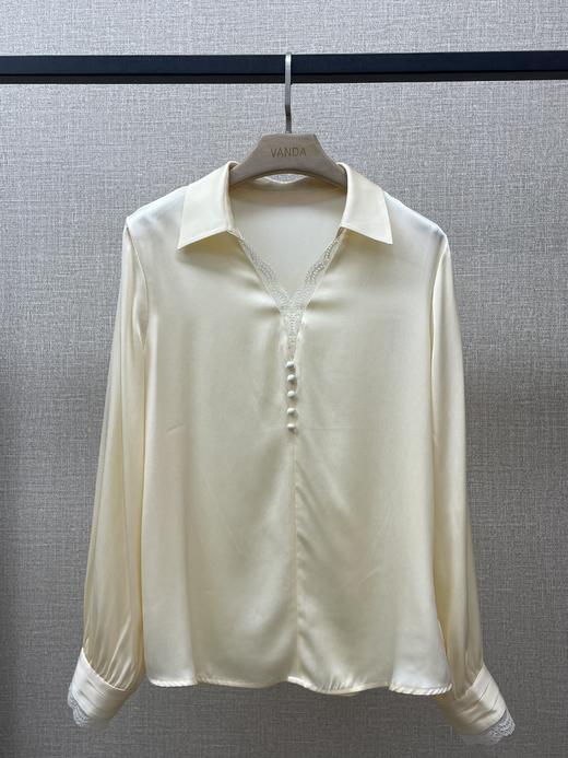 香槟色V领衬衣 商品图1