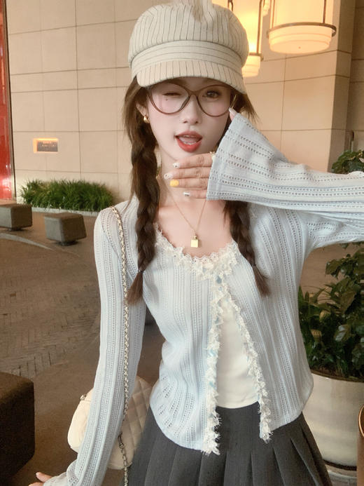 <曾小咸推荐>3.18现货秒杀 ！微信超特价！韩系蕾丝边镂空针织衫 日常129.99 立减70 秒杀59.99！！ 商品图12