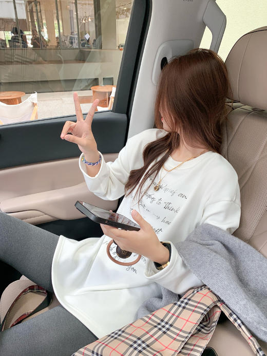 <曾小咸推荐>3.18现货秒杀 ！微信超特价！加绒印花设计长袖T恤 日常119.99 立减50 秒杀69.99！！ 商品图9