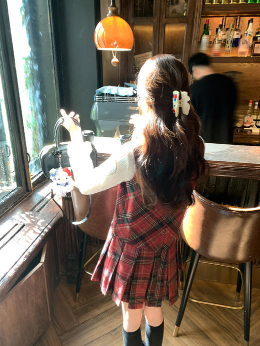 <曾小咸推荐>3.18现货秒杀 ！微信超特价！韩系红格子背心连衣裙 日常209.99 立减120 秒杀89.99！！ 商品图6