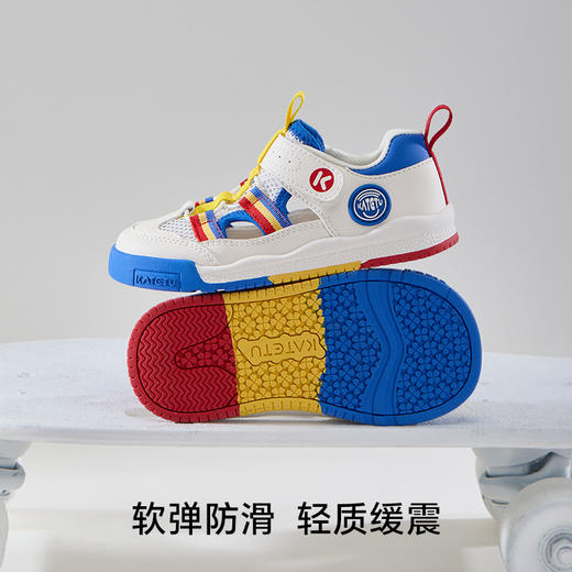 卡特兔儿童板鞋男童2026年夏季中大童防滑耐磨网眼透气女童凉鞋 商品图3