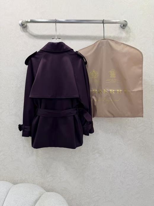 【可换码，不可退】巴宝莉 Fitzrovia 短款风衣 安哥拉酒红色（MM） 商品图1