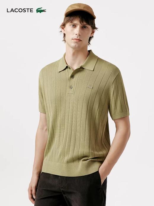 尖儿货polo衫，罗纹式肌理。胸口小标刺绣翻领短袖针织衫E031768 商品图6