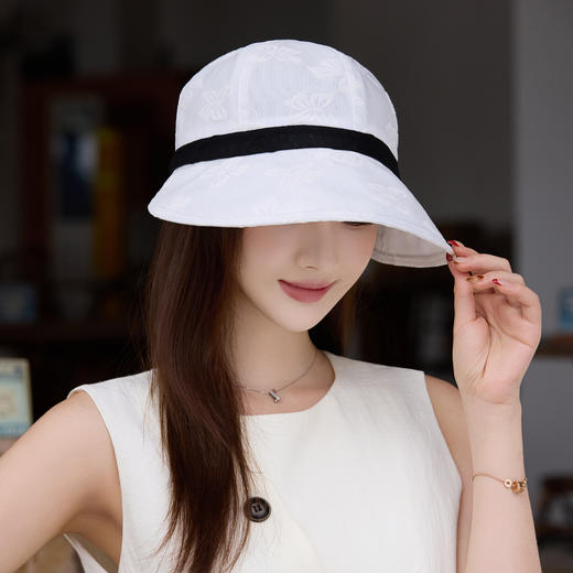 【浅幼  赫本风马术防晒帽】均码，三色可选，防晒值50+，赫本风，优雅文艺，遮阳舒适，轻巧便捷~ 商品图4