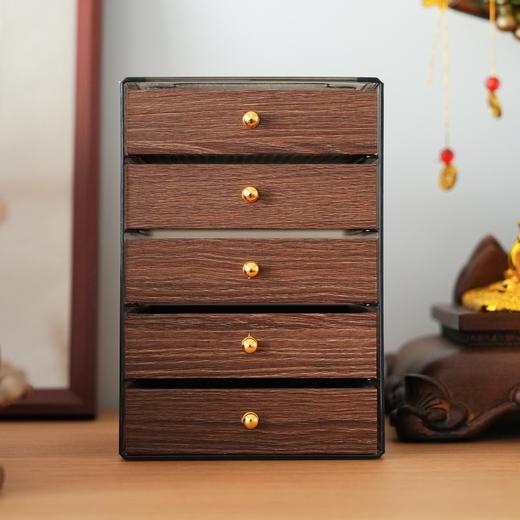 【SWEET&COCO 胡桃木色 五层首饰收纳盒 】13*13*19cm 收拾收纳整整齐齐 5层大容量 可拆卸隔层 商品图0