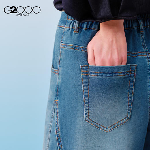 G2000女装SS26商场新款【舒适棉弹/阔腿裤】时尚百搭牛仔裤61263177 商品图2