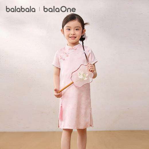 【balaOne】巴拉巴拉女童裙子儿童连衣裙2026夏新款新中式旗袍裙 商品图0