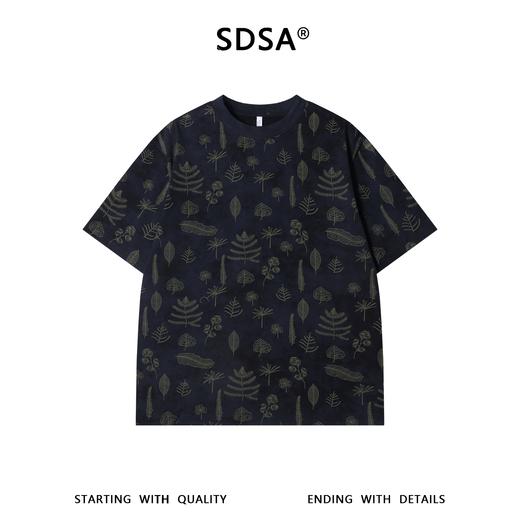 26T165SDSA男装2026新款高贵轻奢时尚撞色满印花卉圆领短袖T恤百搭时尚 商品图2