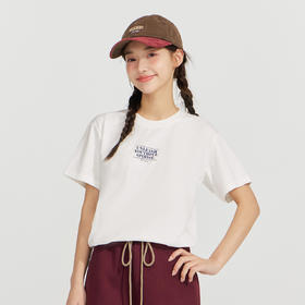 笛莎Deesha 2026年夏季新款青少年索罗娜刺绣小标T恤