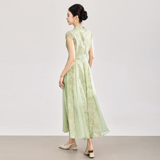 「高货wl」全新升级【铂金会员358/天猫479/差价121】(00105)洛诗琳新中式立体烧花连衣裙2026新款收腰国风改良旗袍裙 商品图3