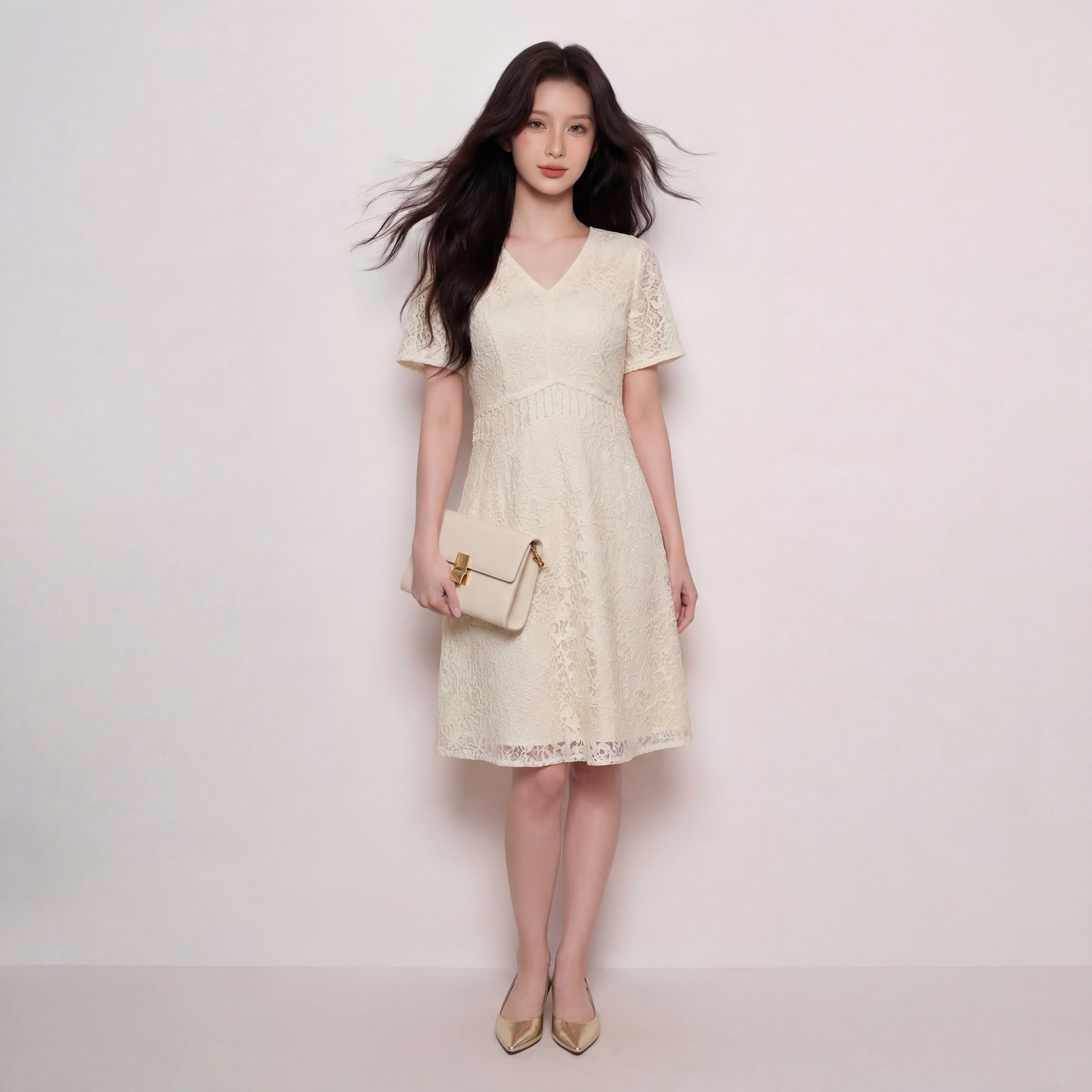 奢姿大码女装2026夏季减龄流苏蕾丝连衣裙胖妹妹V领轻奢时尚裙子9962872126