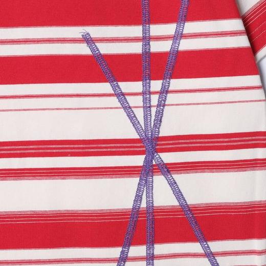 26T144SDSA男装2026新款高贵轻奢时尚撞色条纹圆领短袖T恤缝线设计百搭 商品图2