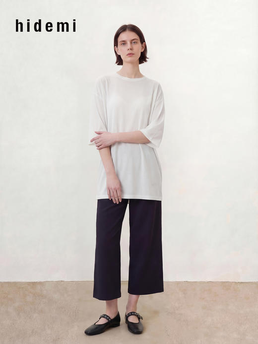 hidemi副线小h 简约休闲九分毛边阔腿裤休闲裤长裤 商品图8