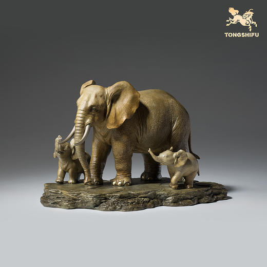 铜师傅《生生不息》吉象大象铜摆件 客厅装饰品乔迁新居开业礼物 商品图2