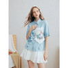 两三事梵高文艺 薄荷青柚 2026春季新款印花拼接流苏泡泡袖衬衫女 商品缩略图1