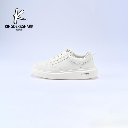 经典鲨2026年春季专柜新品男士系带平底跑步休闲小白鞋KW362-613021 商品图4