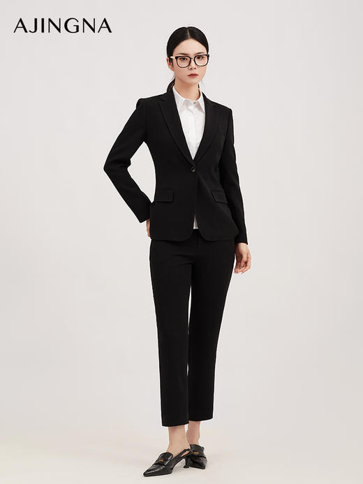 【商场同款】阿菁娜春季新款通勤经典一粒扣西装平驳领收腰剪裁轻松hold住正式场合A31C108052 商品图3