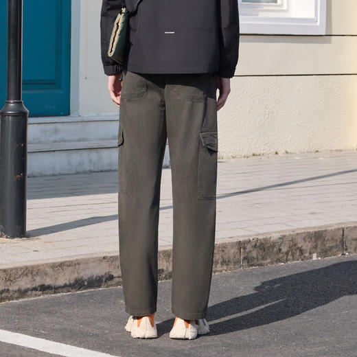 半身缘男裤 春季宽松裁剪拼接全棉香蕉裤休闲裤261101P10330245 商品图4