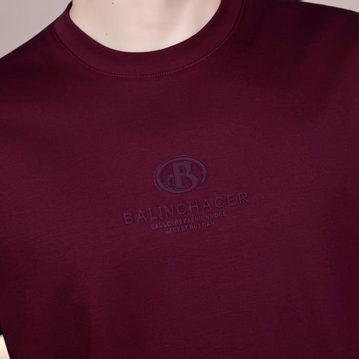 双丝光+桑蚕丝夏季新款男士圆领简约纯色时尚基础款短袖上衣   KLNA-Y503 商品图2