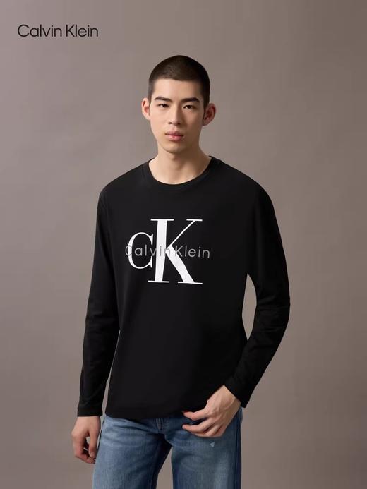 氛围感长袖tee，胸口字母刺绣。基础圆领长袖全棉套头上衣E031766 商品图9