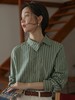 法式高智不规则翻领条纹显瘦衬衫 商品缩略图7