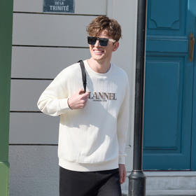 半身缘男装 春季舒适宽松廓形圆领经典字母卫衣261212P04510210