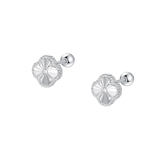 【四叶闪闪】S999纯银车花四叶草粼粼耳骨钉螺丝拧扣耳钉【YXS-F6651】 商品图4