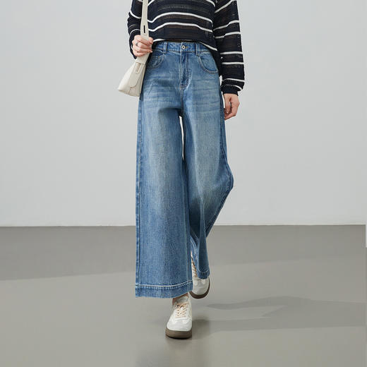 【春新品！九分阔腿裤】逸阳春季新款九分宽松显瘦小个子牛仔裤9160V 商品图10