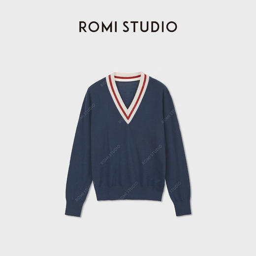 ROMI STUDIO“简约复古”100%羊毛密织亲肤V领套头毛衫 RWDSS61795 商品图7