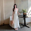 西遇法式掐腰连衣裙女夏季新款米白色度假风系带v领吊带裙SS050841 商品缩略图0