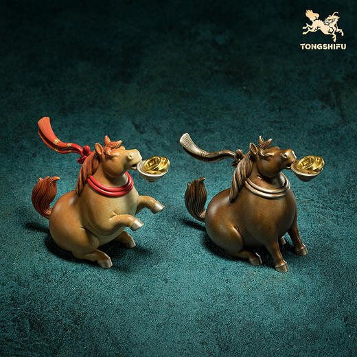 铜师傅《立马发财铜摆件》《马上有钱铜摆件》陕西历史博物馆系列 商品图0