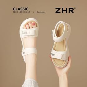 ZHR则则5.5CM厚底运动凉鞋女外穿出夏季百搭魔术贴女士凉鞋松糕底