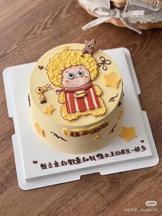 星星人手绘翻糖卡通蛋糕-低糖处理无添加 商品图1