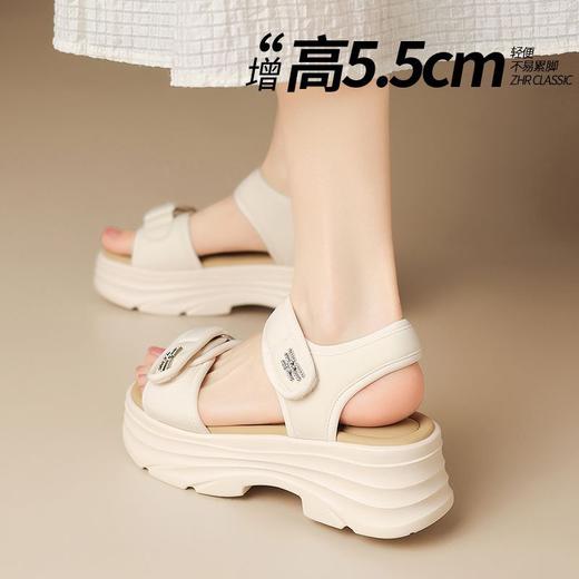 ZHR则则5.5CM厚底运动凉鞋女外穿出夏季百搭魔术贴女士凉鞋松糕底 商品图2