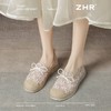 ZHR繁花网纱渔夫鞋女2025新款蝴蝶结透气懒人鞋平底一脚蹬单鞋女 商品缩略图9