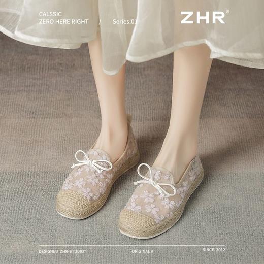 ZHR繁花网纱渔夫鞋女2025新款蝴蝶结透气懒人鞋平底一脚蹬单鞋女 商品图9