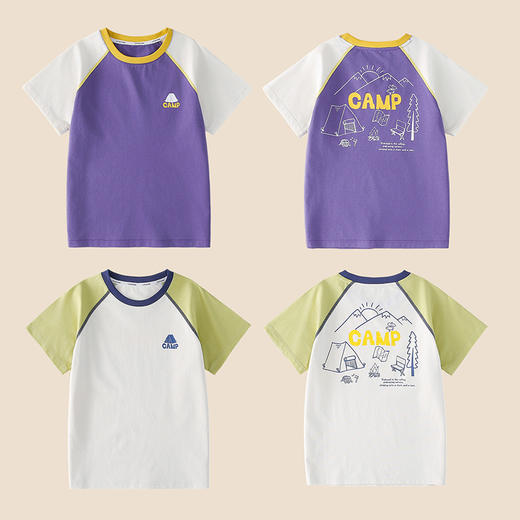 【10A抗菌】棉花堂夏款山系棉感不粘人童装弹性短袖T恤-- FD61126 商品图4